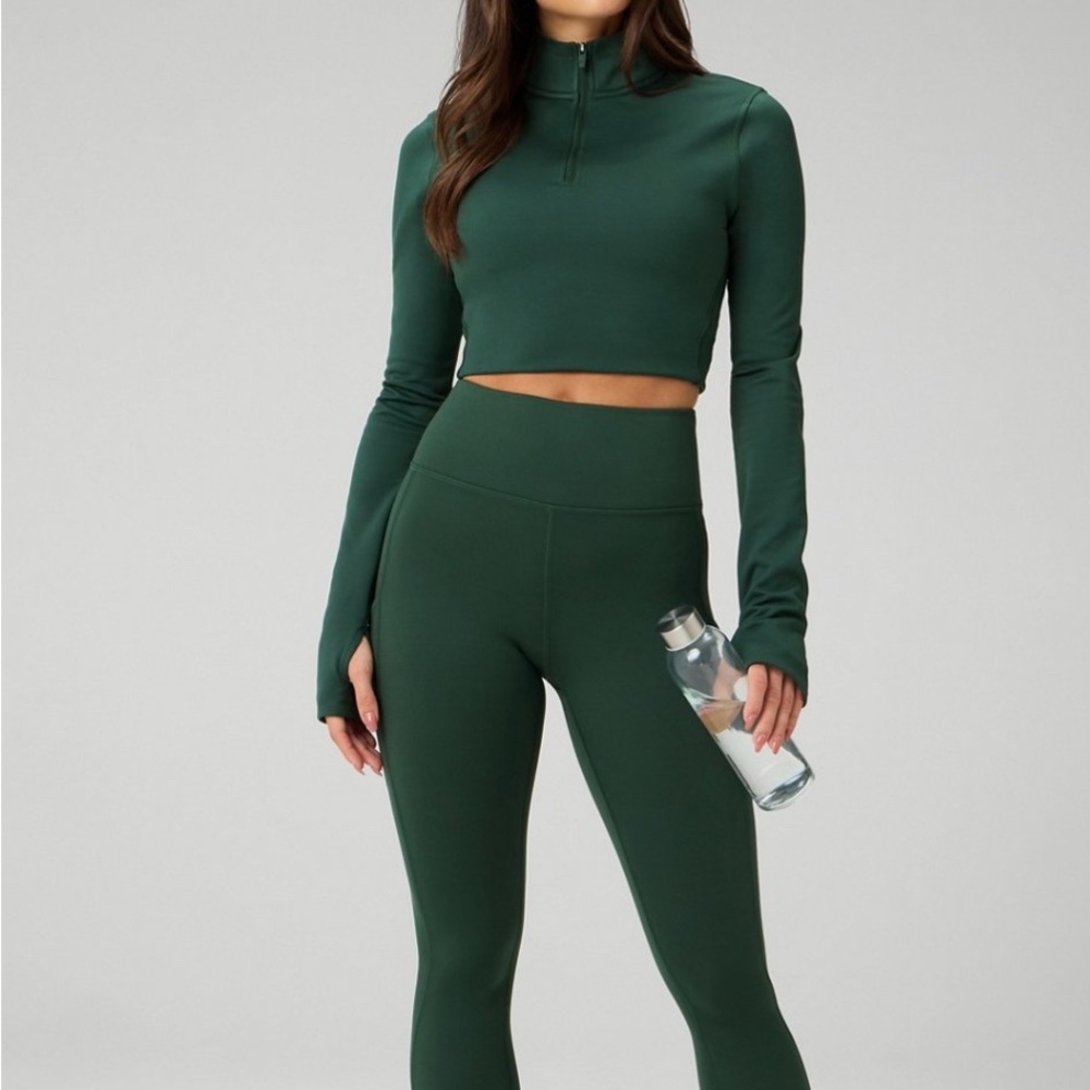 Fabletics Cold Weather Half-Zip Top + Cold Weather Pocket Legging 2-Piece Outfit